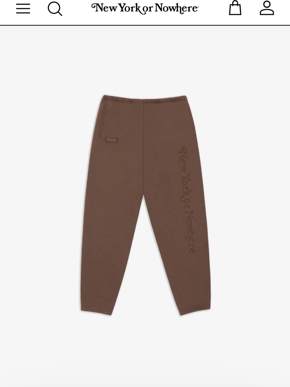 NewYorkorNowhere Men's Chestnut Logo Joggers